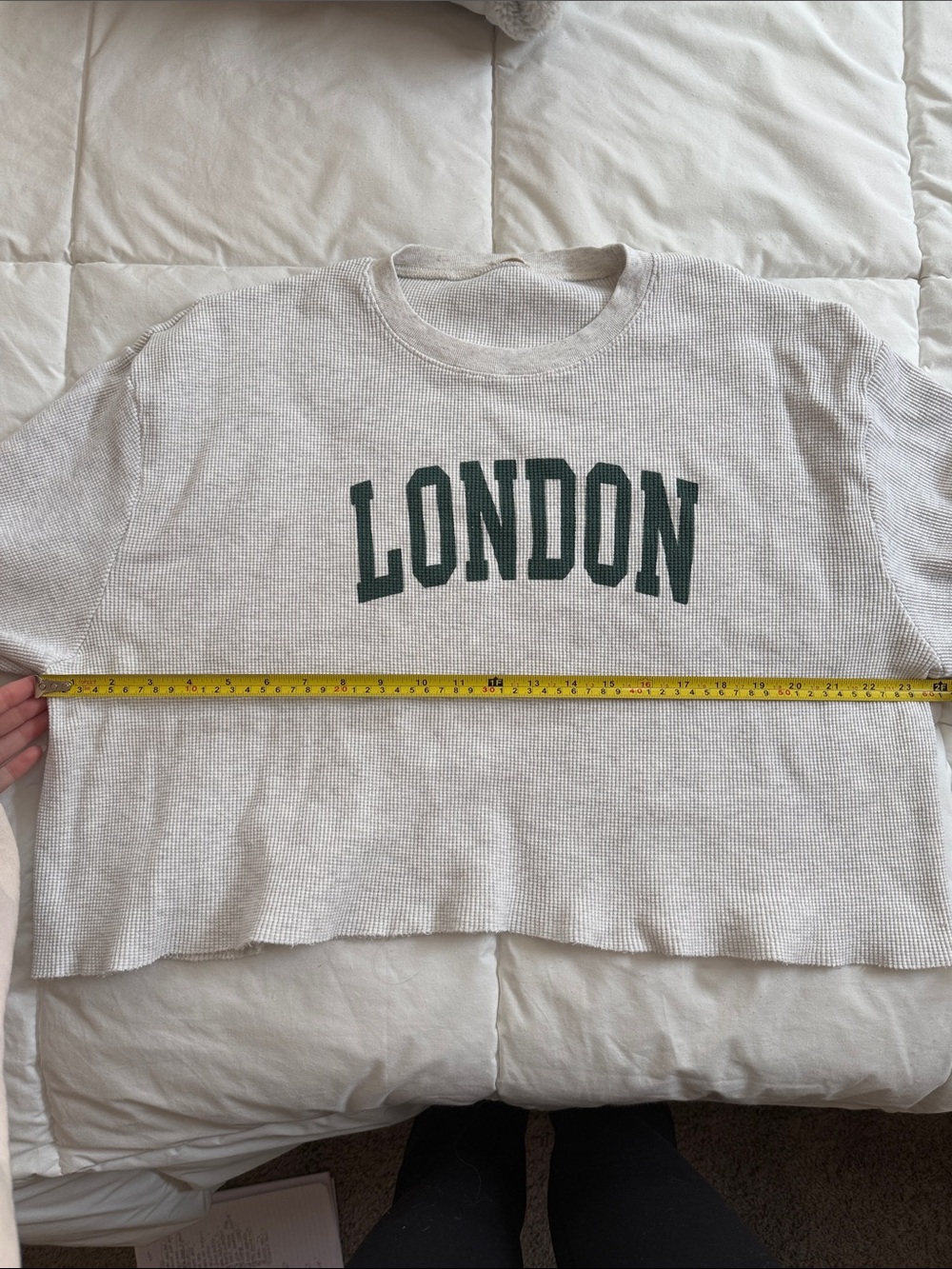 London Graphic Cropped Waffle Knit Shirt - grey - Picture 5 of 5